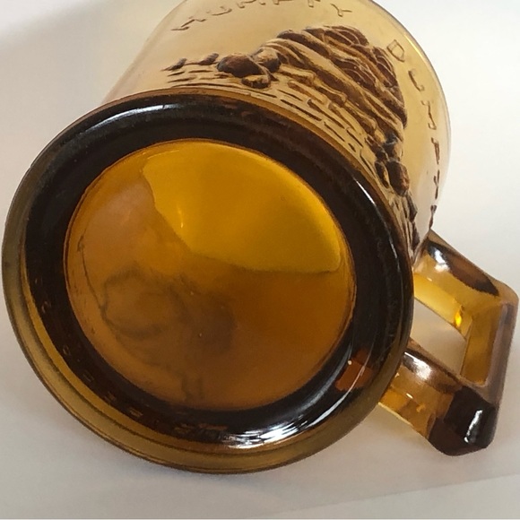 Vtg AMBER GLASS MUG Mother Goose Rhyme Nursery Tom Tom Humpty Dumpty Tiara Glass - Picture 5 of 16